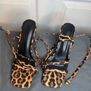 Leopard Print Strappy Women's Sandals